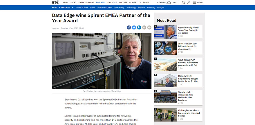 Data Edge wins Spirent EMEA Partner of the Year Award